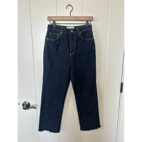 Reformation Denim - Reformation Cynthia High Rise Straight Raw Hem Jeans Size 27